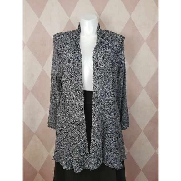 Kim Rogers | Gray + Black Speckled Cardigan - Picture 1 of 3